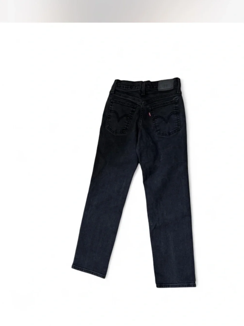 Levi’s Wedgie Straight Black Jeans High Rise Button Fly Vintage Style - Picture 6 of 7
